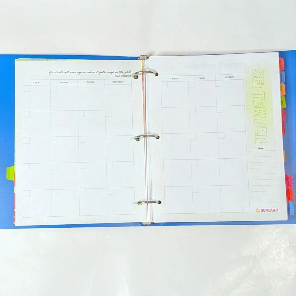 Sonlight Homeschool Planner Undated 3-Ring Binder Organizer Blue Multi-Color